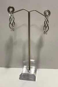 Sterling Silver 925 Braided Hoop Earrings - Picture 1 of 12