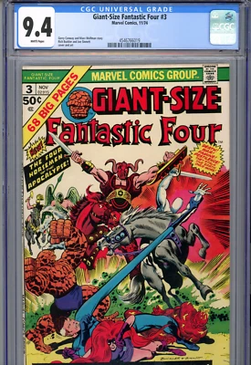 Giant Size Fantastic Four #3 (1974) Marvel Comics CGC 9.4 White Marv Wolfman - Image 1 of 3