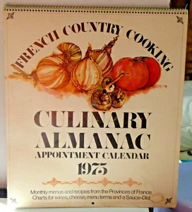 Calendario de citas de almanaque culinario de cocina campestre francesa 1975 sello - Imagen 1 de 5
