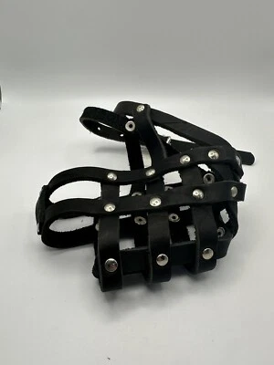 Dog 100% Leather Basket Muzzle Blk Snout Length 2.75” Muzzle Circumference 13.7” - Image 1 of 3