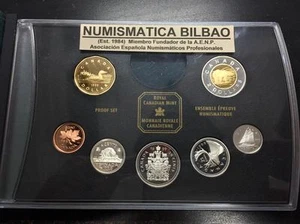 CANADA 1999 PRESTIGE SET 1+5+10+25+50 Cent 1 DOLLAR 2 DOLLAR SILVER-GOLD 7 COINS - Imagen 1 de 3