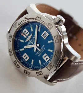 BREITLING mens watch, A74387 COLT 44, BLUE dial, rotating diver's bezel, WOW!!! - Picture 1 of 7