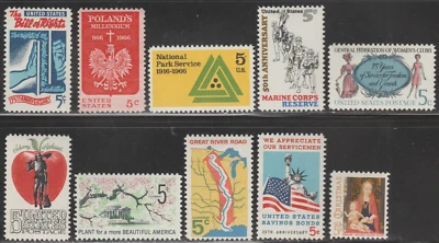 US 1966 SC# 1312 - 1321 - Ten different stamps - M-NH Lot # 116  - Image 1 of 2