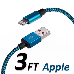3FT iPhone USB Charger Data Cable Braided For Apple Devices High Quality - Picture 1 of 1