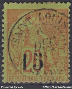 TIMBRE SENEGAL SURCHARGE VII N° 5F CACHET ST LOUIS - SIGNE BRUN - COTE 155 € - Imagen 1 de 2