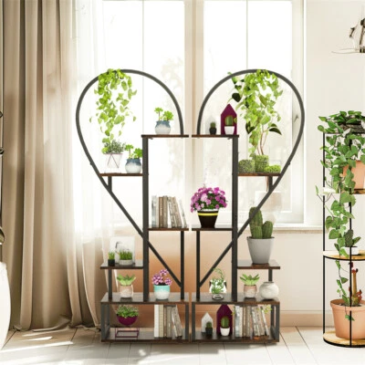 2-pack Half Heart Shape Plant Stand Heavy Duty Planter Rack for Home Office Deco - Image 1 of 4