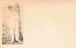 Woman in White Pant Suit and Hat Holding Cane Vintage RPPC - Picture 1 of 2