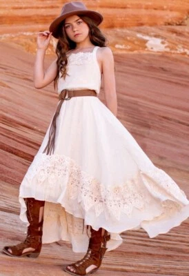 Maxi Vestido Joyfilm Gato Niña en Crema o Arcilla Talla 12 Nuevo Con Etiquetas Vacaciones Boda  Foto 1 de 4