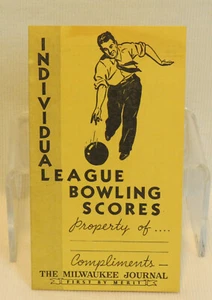 Vintage Ind. Folleto de puntuaciones de bolos de la Liga sin usar, Milwaukee Journal años 60, ¡DIVERTIDO! - Imagen 1 de 4
