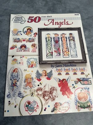 Vintage 1994 50 Cross Stitch Angels Sam Hawkins Book American Sch. of Needlework - Image 1 of 3