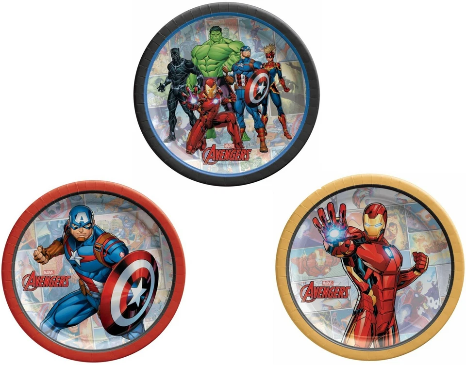 Platos de fiesta de los Vengadores 8pk 18 cm redondos - suministros de fiesta de los Vengadores Foto 1 de 1