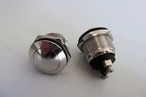 Zündtaster Startschalter x 2 Hupe Messing versilbert Auto Armaturenbrett 12V - Bild 1 von 1