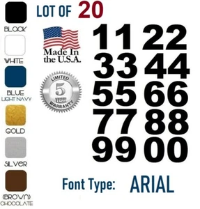 Lote de 20 calcomanías autoadhesivas de números de buzón de 1" 1,5", 2", 4", pegatinas,[ARIAL] - Imagen 1 de 12
