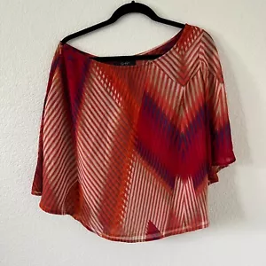 Jessica Simpson Lace One Shoulder Tunic Blouse Flowy Poncho Womens S - Picture 1 of 8