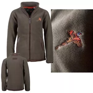 Rydale Kids Fleece Jacket Full Zip Country Coat Pheasant Embroidered Motif Green - Picture 1 of 1