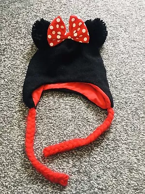 Cappello Invernale Caldo Per Ragazze Disney Parks Minnie Topo Con Fiocco Usato A Malapena • 5.78€