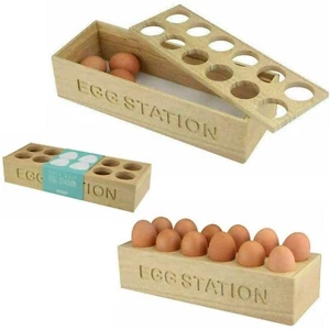 Wooden Eggs Station Shelf 12 Egg Cabinet Box Egg Holder Rack Storage Organiser - Picture 1 of 1