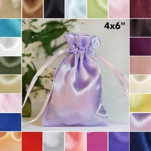 60 pcs 4x6" SATIN FAVOR BAGS Wedding Party Reception Gift Favors Bulk WHOLESALE - Picture 1 of 124