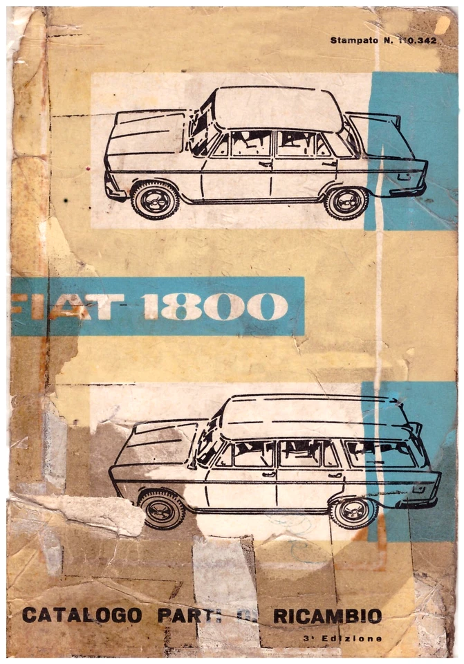 FIAT  1800   – 1961 -  CATALOGO PARTI DI RICAMBI   – Driver’s Handboo - Immagine 1 di 1