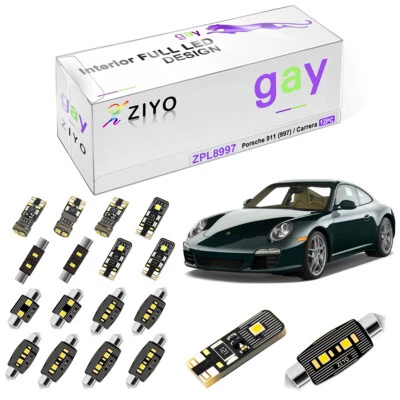 Kit de 12 luces interiores LED blancas de lujo para Porsche 911 997 Carrera 2004-2012 Foto 1 de 4