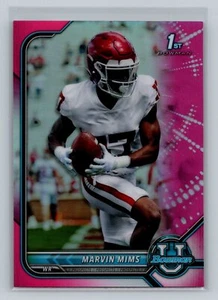 Marvin Mims 2021-22 Bowman University #17 Chrome Pink Oklahoma Sooners 1L - Picture 1 of 2