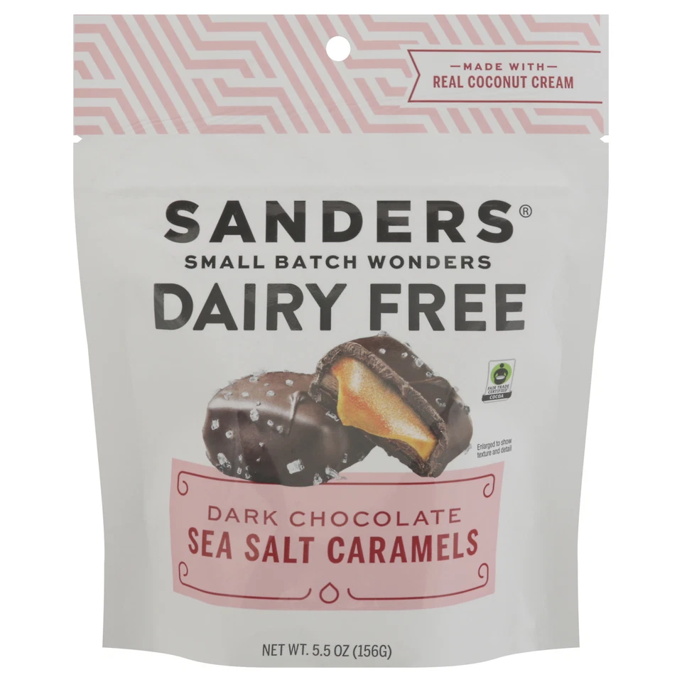 Sanders Caramel Dark Chocolate Dairy 5.5 oz (Pack of 6)