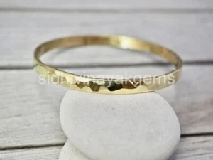 Brazalete de latón grueso hecho a mano joyería de latón ancho martillado BK-22 - Imagen 1 de 5