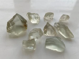 Facet Grade Clean Natural Green Amethyst Rough Gemstone 15 Grams 9 stones - Picture 1 of 5