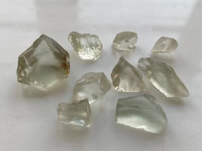 Facet Grade Clean Natural Green Amethyst Rough Gemstone 15 Grams 9 stones - Image 1 of 4