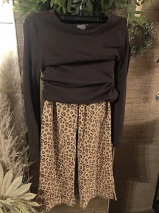 Gymboree Leopard Pants Size 7, Old Navy Shirt 7/8 Hair Clips! - Picture 1 of 5