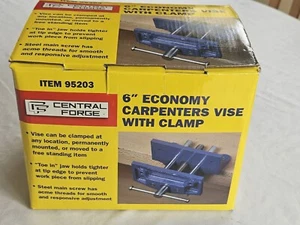 Central Forge 6" Economy Carpenters Vise w/ Clamp #95203 Wood Shop Woodworking - Picture 1 of 3
