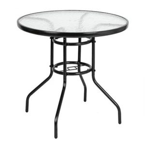 31.5"Dark Chocolate Round Cast Outdoor Dining Table Garden Patio Furniture - Picture 1 of 8