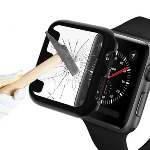 Protector de pantalla de vidrio de cubierta completa serie de fundas para Apple Watch 1/2/3/4/5/6/Reino Unido - Imagen 1 de 4