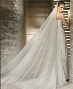 velo capelli lungo semplice matrimonio testa con pettine 3M donna bianco sposa 2 strati - Foto 1 di 9