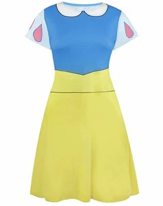 Disney Snow White Womens Medium Short Sleeve Skater Dress - Picture 1 of 7