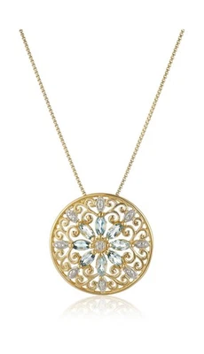 Amazon Essentials Chapado en Oro Amarillo 18k Plata de Ley Piedras Preciosas y Diamantes... Foto 1 de 3