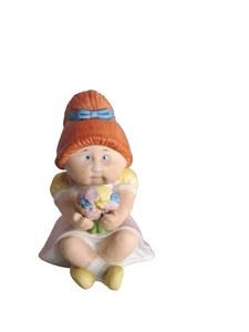Cabbage Patch Kids 1984 Porcelain Ceramic Red Haired Girl Flowers 3" Figurine - Picture 1 of 6