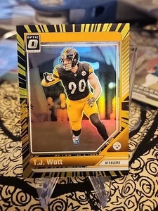 2024 Donruss Optic TJ Watt ELECTRICITY /65 SP Color Match Steelers - Picture 1 of 3
