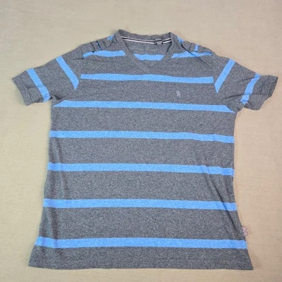 Lions Crest English Laundry Men's Blue Stripe V Neck Short Sleeve T-Shirt Size L - Image 1 of 4