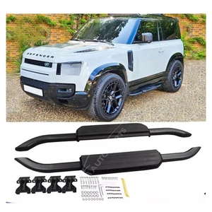 LEFT & RIGHT RUNNING BOARD SIDE STEPS PAIR FOR LAND ROVER DEFENDER 90 L663 20-23 - Picture 1 of 11