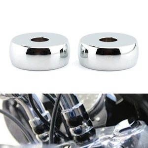 For Harley Dyna Softail Chrome Handlebar Riser Spacer Adapter Height Up 17MM - Picture 1 of 6