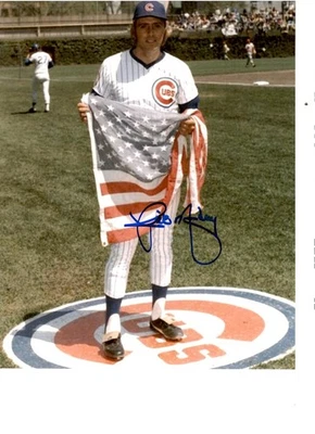 Rick Monday Signed Autographed 8x10 Photo Cubs v LA Dodgers USA Flag 4/25/76 - Image 1 of 2
