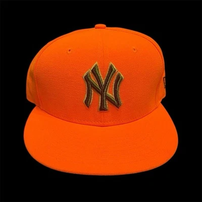 Gorra naranja y camuflaje New Era ajustada Yankees talla 7 1/8 Foto 1 de 3