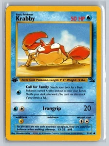 Pokémon TCG Krabby 51/62 Fossil Regular - 1st Edition - Picture 1 of 2