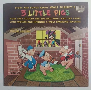 Walt Disney's 3 Little Pigs LP Disneyland Records 1310 Tested - Picture 1 of 7