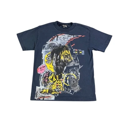 Volcom Graphic T Shirt Men's Size S Dark Blue Collage Print Short Sleeve Vtg - Image 1 of 4