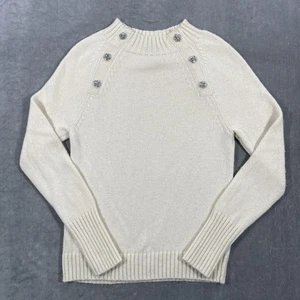 J.Crew Women's Small Cream Mock Neck Lambs Wool Sweater - Picture 1 of 7