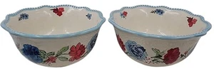 Zwei (2) Pionierin Frau KLASSISCHER CHARM gewellter Rand 6,5" Steinzeug Schalen - Bild 1 von 5