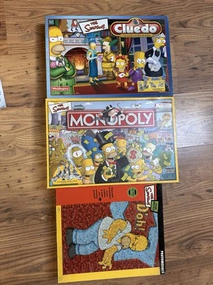The Simpsons Monopoly Cluedo photomosaic puzzle board game bundle - Image 1 of 4