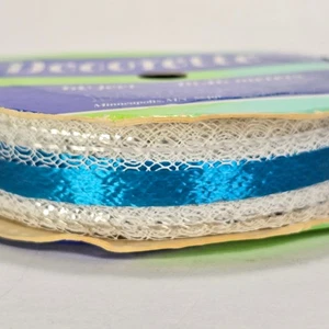 Vintage Decorette Bowmaster Blue Lace Ribbon 60 feet - Picture 1 of 5